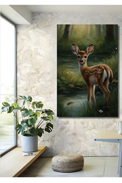 Teona Ahşap Μαγικό Ξύλινο Διακοσμητικό Τραπέζι με Εμφάνιση Αλεπούδας του Δάσο...