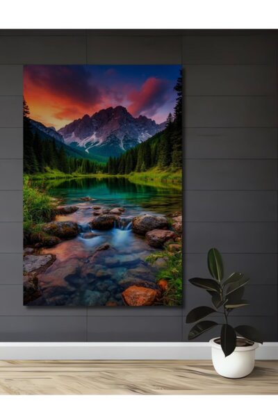 Teona Ahşap Πανέμορφο ξύλινο διακοσμητικό τραπέζι με θέμα το ηλιοβασίλεμα, το...