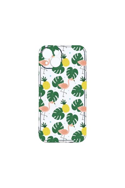 bestcase Husa Clear Silicon 2MM, Compatibila Cu Apple iPhone 14, Tropical, An...