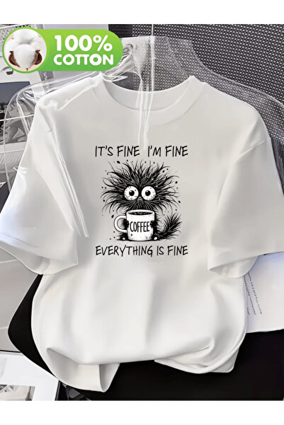 gencerco Tricou supradimensionat premium cu imprimeu cu pisică drăguță care s...