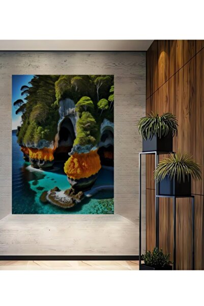 Teona Ahşap Ξύλινο Διακοσμητικό Τραπέζι με Αποκαλυπτόμενες Σπηλιές του Παραδε...