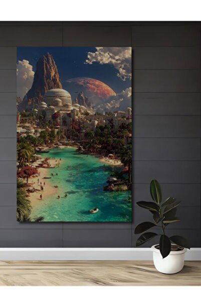 Teona Ahşap Παραμυθένια Παραθαλάσσια Θέα Πόλης Ξύλινο Διακοσμητικό Τραπέζι γι...