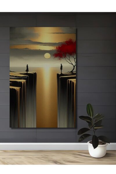 Teona Ahşap Αιώνια Αγάπη σε Δύο Σιλουέτες Φαραγγιών, Ξύλινο Διακοσμητικό Τραπ...