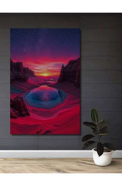 Teona Ahşap Μαγικό Ηλιοβασίλεμα στην Έρημο, Ψηφιακή Τέχνη, Ξύλινο Διακοσμητικ...