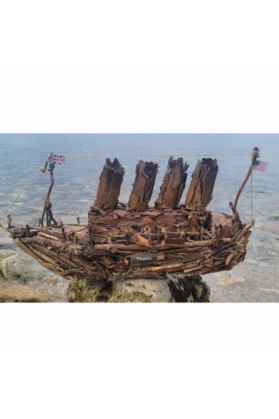 homeartparis Titanik Driftwood El Yapımı Model Gemi - Sanat Eseri - Dekoratif...
