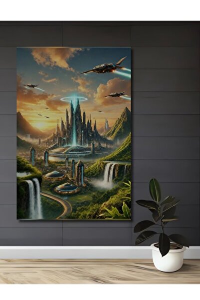 Teona Ahşap Φουτουριστικό Αστικό Τοπίο Ψηφιακής Εκτύπωσης Ξύλινο Διακοσμητικό...