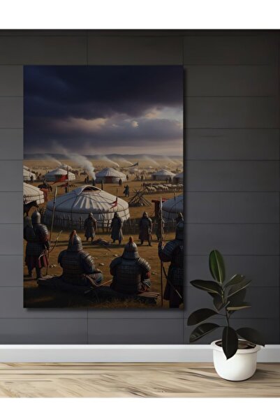 Teona Ahşap Μογγολικοί Πολεμιστές: Ρεαλιστική Ξύλινη Διακοσμητική Ζωγραφική μ...