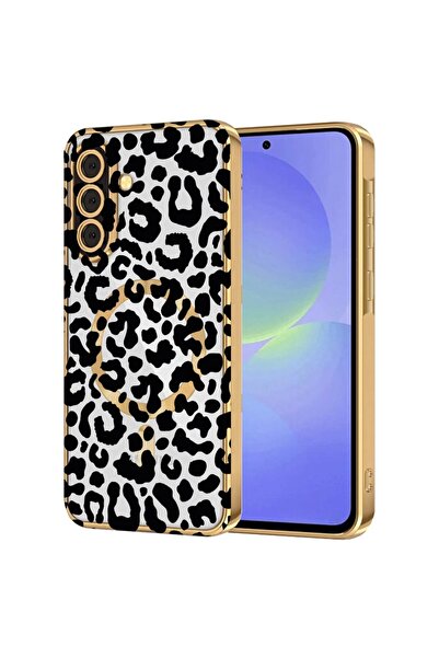 bestcase Πολυτελής Θήκη MagSafe, Συμβατή με Samsung Galaxy S24, Μαύρη Λεοπάρδ...