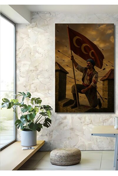 Teona Ahşap Οθωμανικός Πολεμιστής που μεταφέρει τη σημαία, Ξύλινο διακοσμητικ...