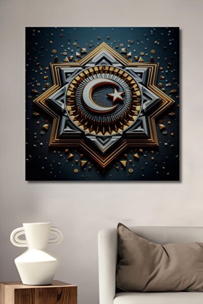 Teona Ahşap Μεγαλοπρεπές Ξύλινο Διακοσμητικό Τραπέζι με Σχέδια Αστεριών και Φ...