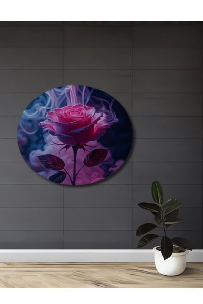 Teona Ahşap Μαγικό Ροζ Τριαντάφυλλο Smoke Art Ξύλινο Διακοσμητικό Τραπέζι για...