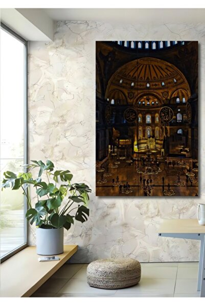 Teona Ahşap Ιστορικός Ξύλινος Διακοσμητικός Πίνακας Αγίας Σοφίας για Εσωτερικ...