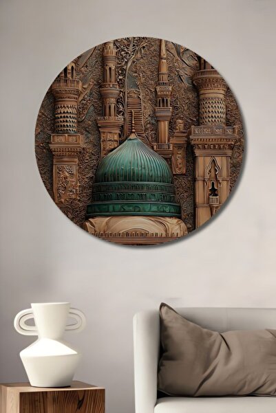 Teona Ahşap Στρογγυλό Ξύλινο Διακοσμητικό Τραπέζι Πνευματικής Ισλαμικής Αρχιτ...