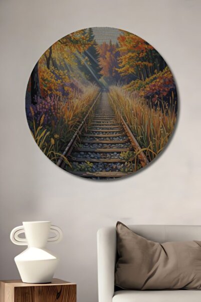 Teona Ahşap Στρογγυλό Φθινοπωρινό Ξύλινο Διακοσμητικό Τραπέζι για Σπίτι, Είσο...