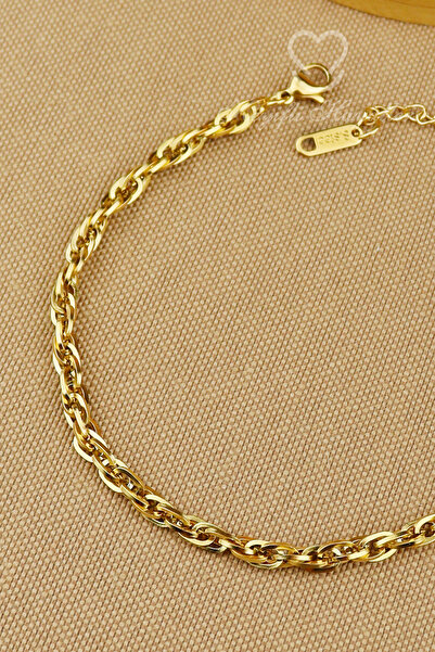 Keyifli Hayaller 316L Steel Anklet - Spiral 316L Steel Anklet 20+5cm Non-Tarn...
