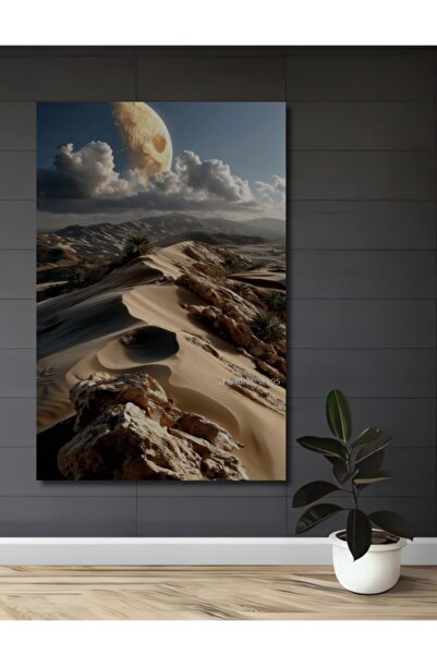 Teona Ahşap Μυστηριώδης Σκηνικό Έρημου Σελήνης Ψηφιακή Εκτύπωση Ξύλινο Διακοσ...