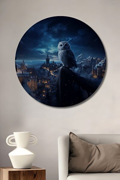 Teona Ahşap Στρογγυλό Ξύλινο Διακοσμητικό Τραπέζι με θέμα τον Αετό Χέντβιγ το...