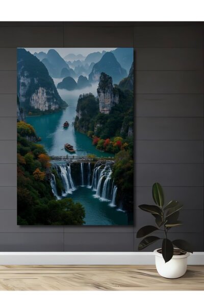 Teona Ahşap Ξύλινο διακοσμητικό τραπέζι με ελαιογραφία με θέα σε πανέμορφο κα...