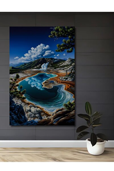 Teona Ahşap Ξύλινο διακοσμητικό τραπέζι με εμφάνιση ελαιογραφίας σε στυλ θερμ...