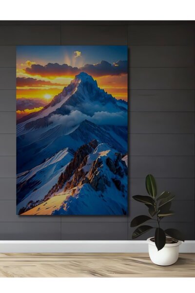 Teona Ahşap Πανέμορφο ορεινό τοπίο με ελαιογραφία, ξύλινο διακοσμητικό τραπέζ...