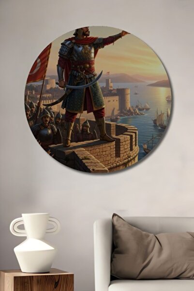 Teona Ahşap Στρογγυλό Ξύλινο Διακοσμητικό Πίνακα Ιστορίας του Φατίχ Σουλτάνου...