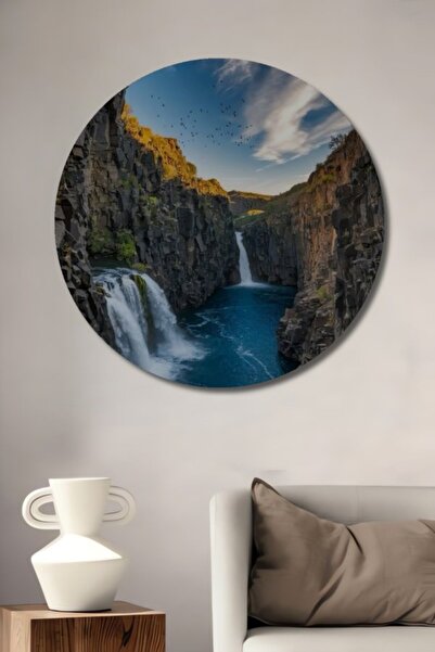 Teona Ahşap Στρογγυλό Ξύλινο Διακοσμητικό Πίνακα με Θέμα τον Καταπληκτικό Καν...