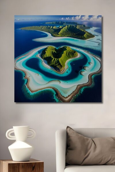 Teona Ahşap Τροπικό Καταπληκτικό Τοπίο Νησιού, Ξύλινο Διακοσμητικό Τραπέζι γι...