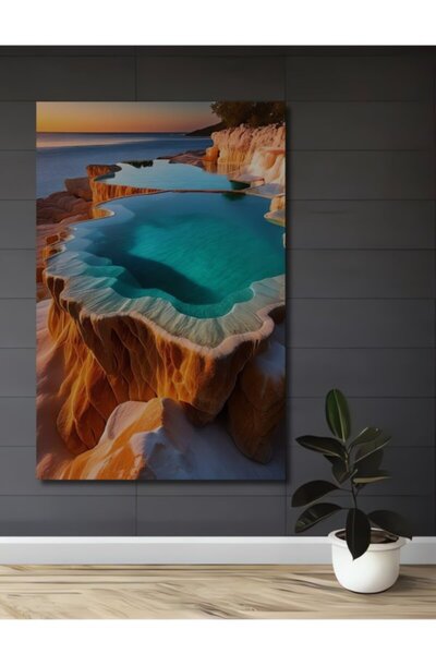 Teona Ahşap Διακοσμητικός πίνακας από τραβερτίνη Παμκακάλης με όψη ακουαρέλας...