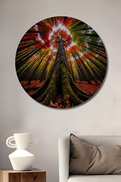 Teona Ahşap Στρογγυλό Ξύλινο Διακοσμητικό Πίνακα Ψηφιακής Εκτύπωσης "Magical ...