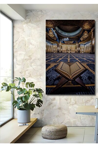 Teona Ahşap Ξύλινο διακοσμητικό τραπέζι με σκηνικό του Ιερού Κορανίου και του...