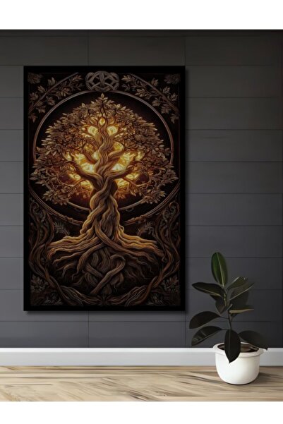 Teona Ahşap Δέντρο της Ζωής Αφηρημένη Τέχνη Ξύλινο Διακοσμητικό Πίνακας για Σ...