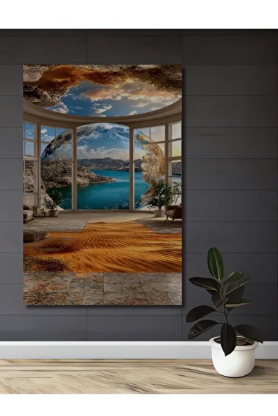 Teona Ahşap Πανέμορφο Ξύλινο Διακοσμητικό Τραπέζι με Θέμα τον Κόσμο, για Σπίτ...