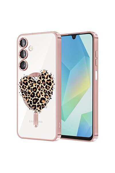 bestcase Πολυτελής Θήκη MagSafe, Συμβατή με Samsung Galaxy A26, Καρδιά Λεοπάρ...