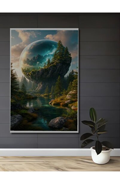 Teona Ahşap Μυστηριώδης Κρυστάλλινη Σφαίρα του Κόσμου Ξύλινο Διακοσμητικό Τρα...