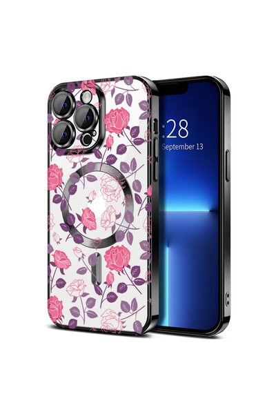 bestcase Πολυτελής Θήκη MagSafe, Συμβατή με Apple iPhone 13 Pro, Κομψά Φλοράλ...