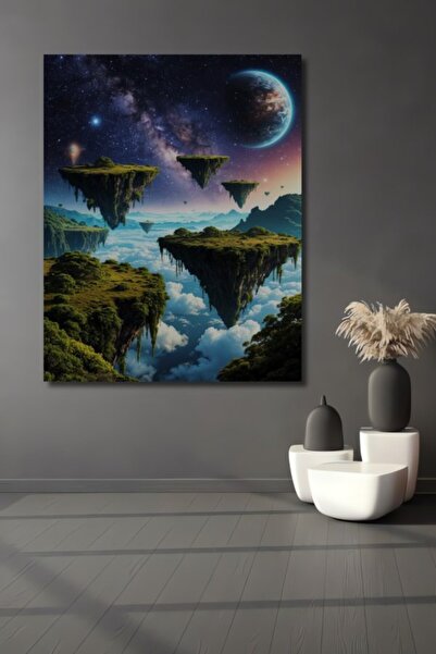 Teona Ahşap Ξύλινο Διακοσμητικό Πίνακα με Θέα στην Ιπτάμενη Νήσο, Φανταστική ...