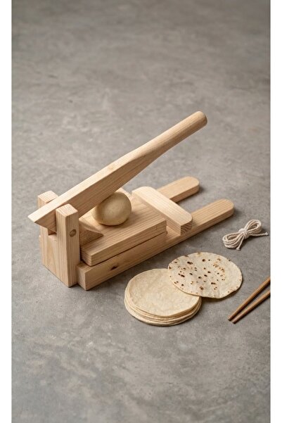 Ev dekka El Yapımı Ahşap Hamur Presi - Tortilla Maker - Lavaş ve Taco Hazırlama