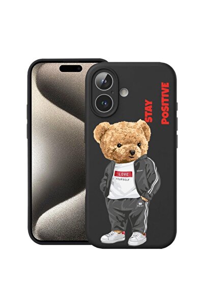 bestcase Husă pentru Apple iPhone 17 cu designul Stay Positive - Ursuleț de p...