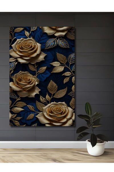 Teona Ahşap Ξύλινο διακοσμητικό τραπέζι με σχέδιο χρυσό τριαντάφυλλο για σπίτ...