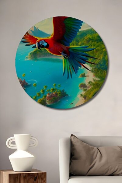 Teona Ahşap Στρογγυλό Ονειρικό Τροπικό Παράδεισο με Παπαγάλο και Θέα, Διακοσμ...