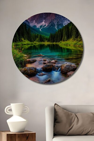 Teona Ahşap Στρογγυλό, πανέμορφο ξύλινο διακοσμητικό τραπέζι με άνοιγμα για α...