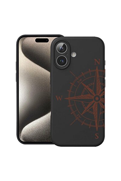 bestcase Калъф за Apple iPhone 17 с дизайн Компас, Премиум силикон, Микрофибъ...