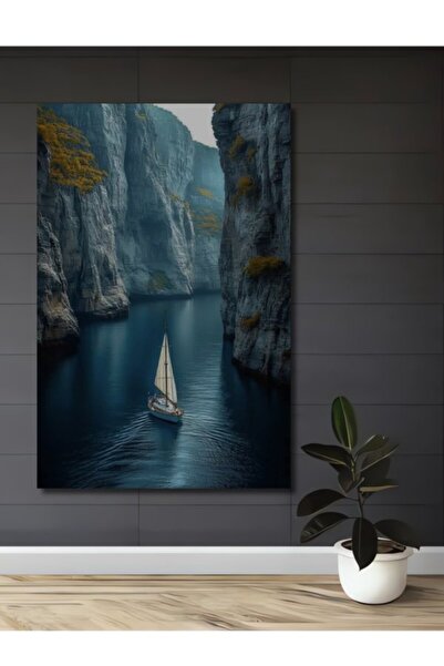 Teona Ahşap Αφηρημένη Τέχνη με θέα ιστιοπλοϊκής βάρκας και ξύλινο διακοσμητικ...