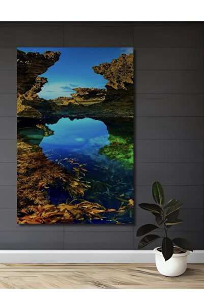 Teona Ahşap Ξύλινο Διακοσμητικό Τραπέζι με Φυσική Πισίνα Θαλάσσιου Σπηλαίου, ...