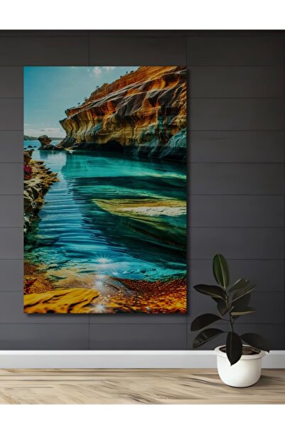 Teona Ahşap Διακοσμητικό ξύλινο πίνακα με εφέ ελαιογραφίας που αποπνέει τη λά...