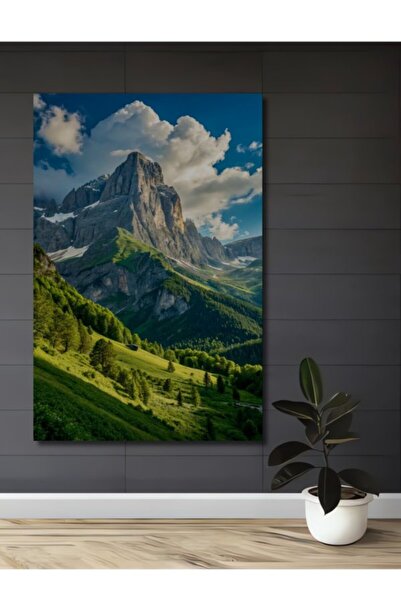 Teona Ahşap Πανέμορφο ορεινό τοπίο με ακουαρέλα, ξύλινο διακοσμητικό τραπέζι ...