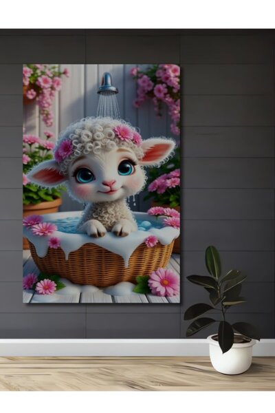 Teona Ahşap Χαριτωμένο ξύλινο διακοσμητικό τραπέζι με θέμα το αρνίσιο μπάνιο,...