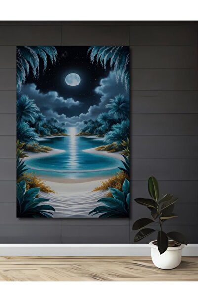 Teona Ahşap Μαγικό Ξύλινο Διακοσμητικό Τραπέζι με Ελαιογραφία σε Στυλ Φωτός τ...