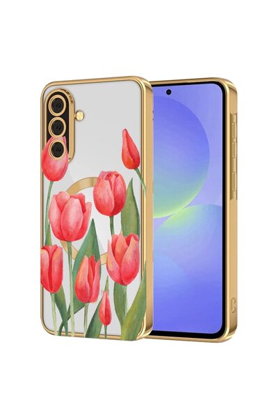 bestcase Πολυτελής Θήκη MagSafe, Συμβατή με Samsung Galaxy S24, Κόκκινες Τουλ...