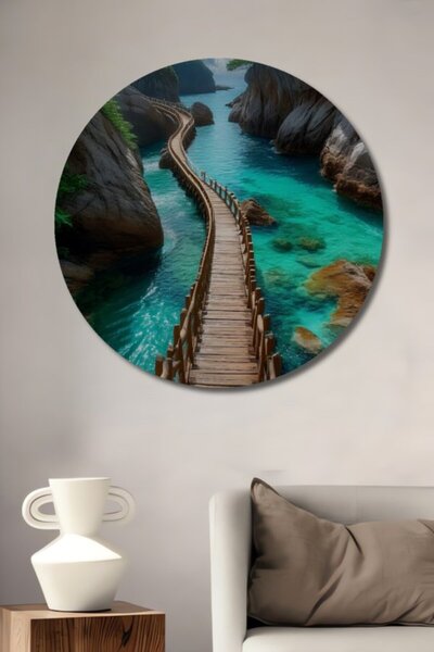 Teona Ahşap Στρογγυλή Ξυλόγλυπτη Γέφυρα Τοπίου, Ξύλινη Διακοσμητική Επιτραπέζ...